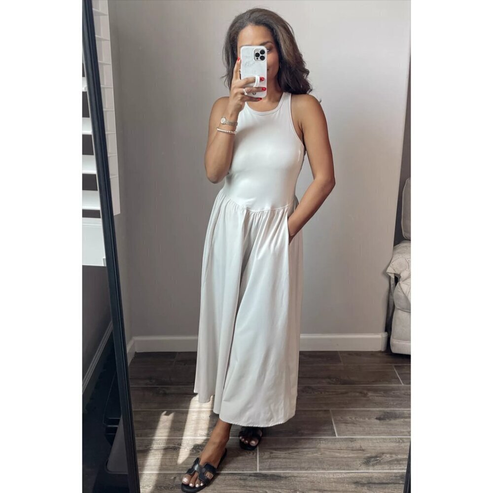 Zella White Sleeveless Maxi Dress